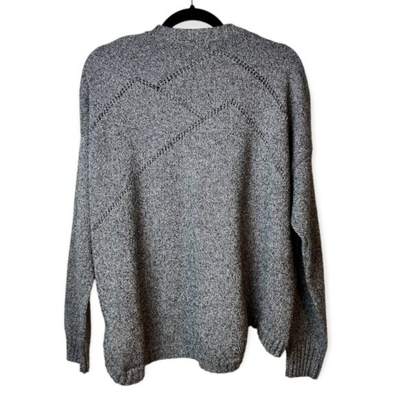 Tentree Black & White Mixed Knit Open Cardigan - Picture 2 of 7